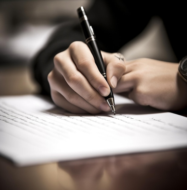 A close-up of a students hand as they write down an idea, education stock images