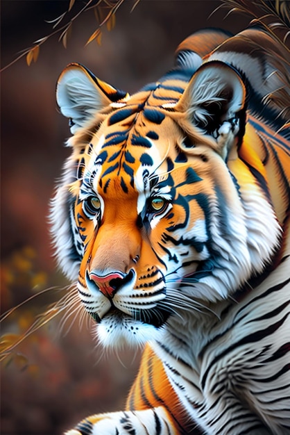 Close up of Sumatran tiger Generative AI technology