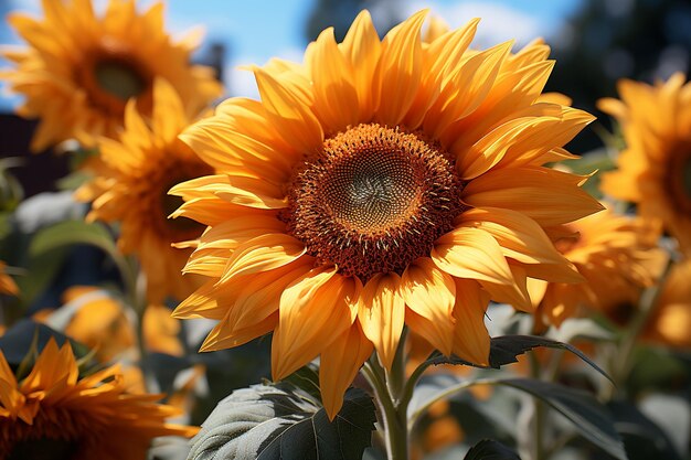 Close up of a sunflower with a soft ethereal atmosphere