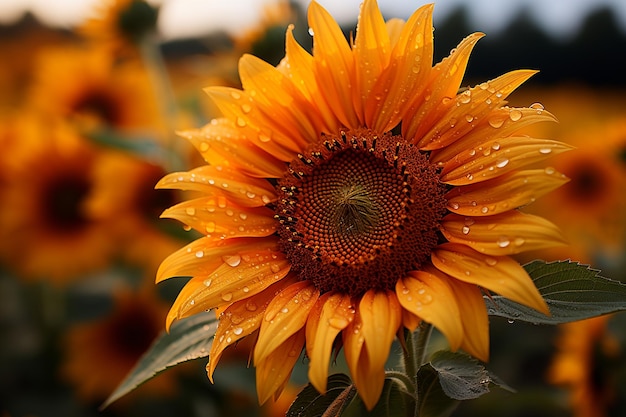 Close up of a sunflower with vibrant colors