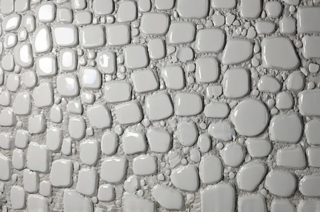 Photo a close up of the surface of a white and silver mosaic