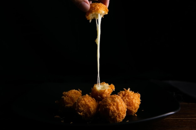 Close-up of sweet food against black background