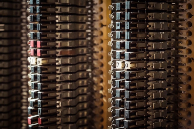 Photo close-up of switchgear in factory