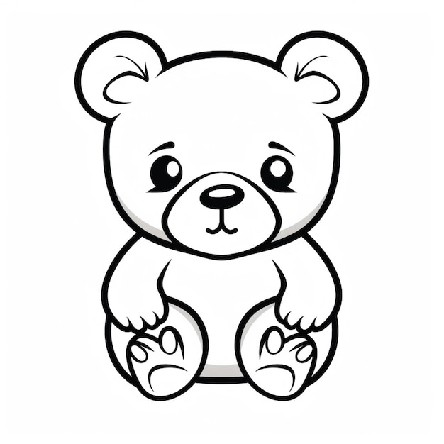 a close up of a teddy bear sitting on a white surface generative ai