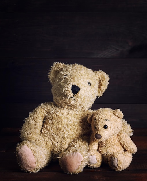 Photo close-up of teddy bears on table