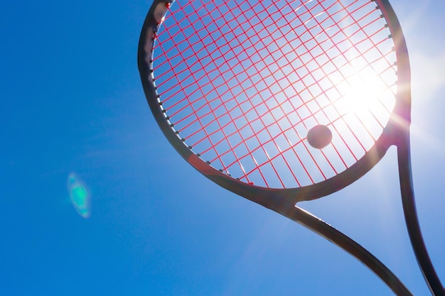 Close up of tennis racket