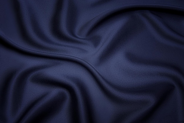 Close-up texture of natural blue fabric or cloth in same color. Fabric texture of natural cotton, silk or wool, or linen textile material. Blue canvas background.