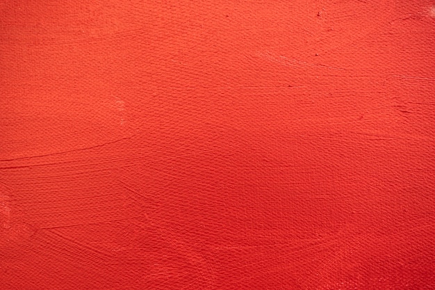 Close up Texture Red color paint on canvas Brush marks stroke for paper graphic design on background