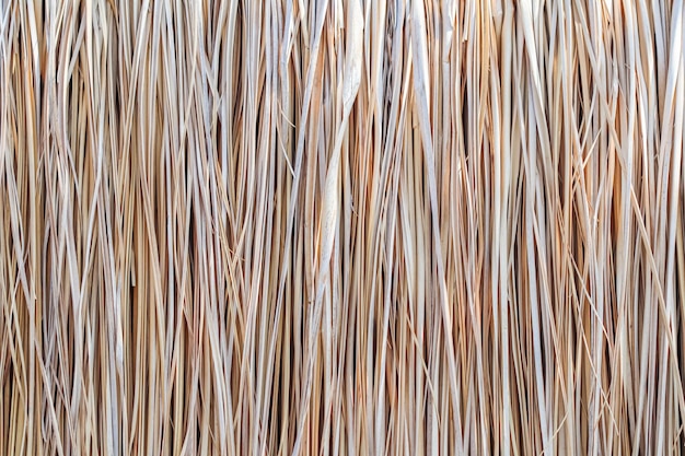 Close up of thatch roof or wall background Tropical roofing on beach