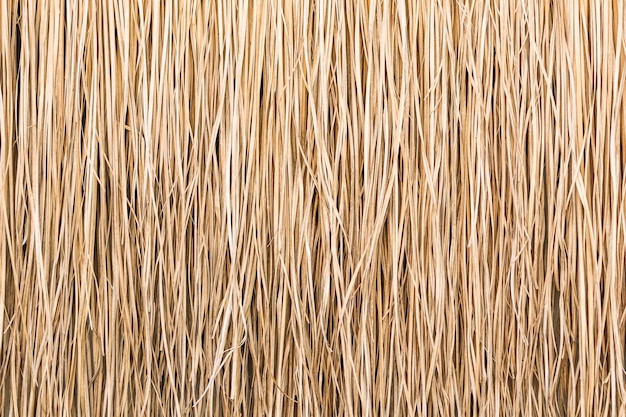 Close up of thatch roof or wall background Tropical roofing on beach