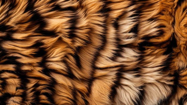 A close up of a tiger fur rug