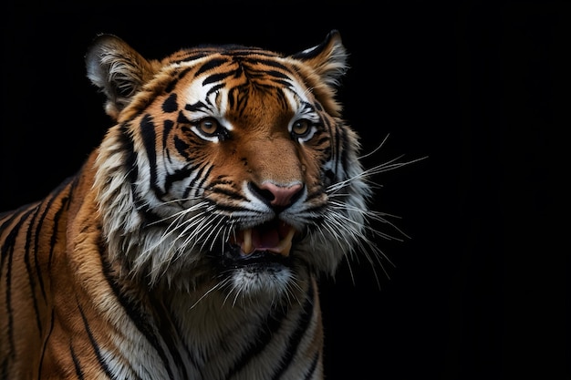 A close up of a tiger roaring