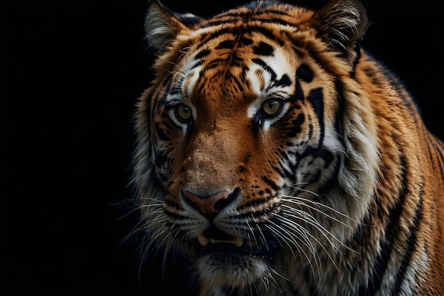 A close up of a tiger roaring