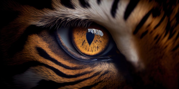 A close up of a tiger's eye generative AI