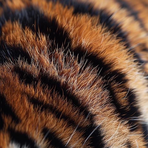 Photo a close up of a tigers fur with the stripes on it