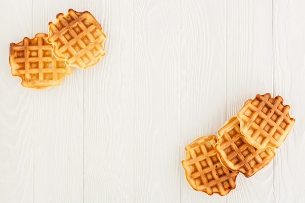 Close-up of traditional Belgian waffles