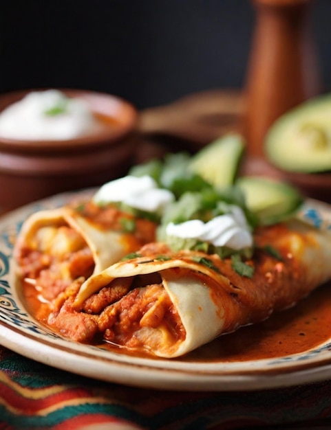 Close up of traditional salvadoran toasted enchiladas