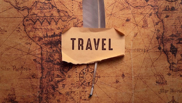 Close up of Travel Word , Travel Concept Idea