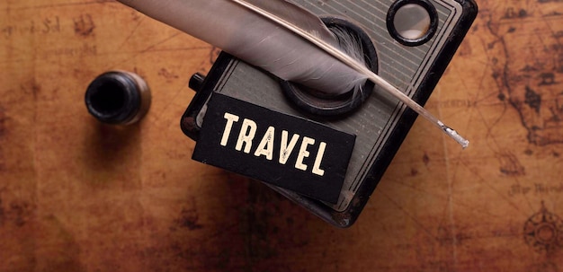 Close up of Travel Word , Travel Concept Idea