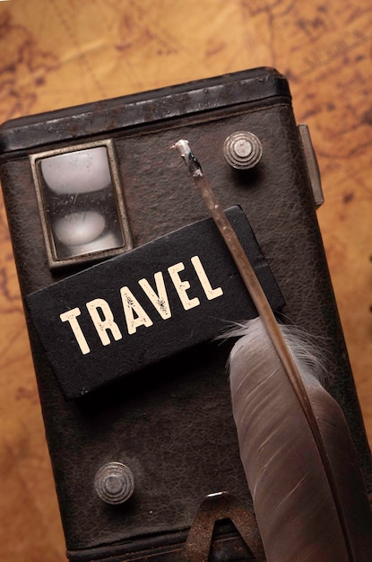 Close up of Travel Word , Travel Concept Idea