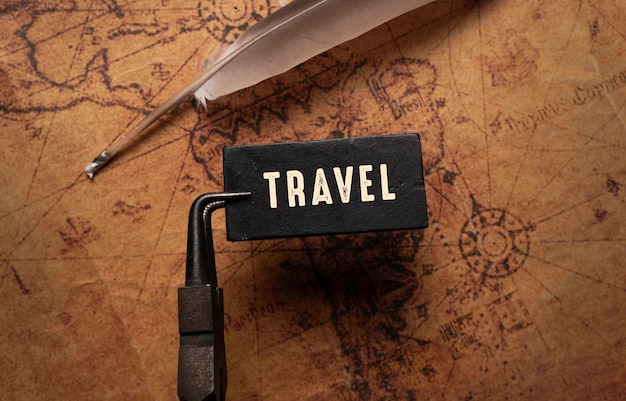 Close up of Travel Word , Travel Concept Idea