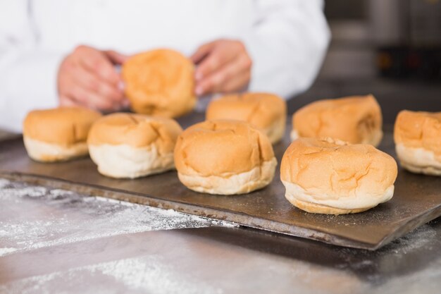 Close up of tray with bread 