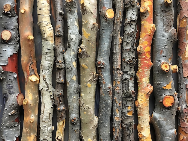 Photo a close up of a tree trunk with the bark missing