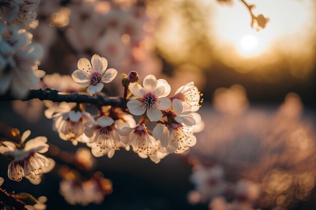 A close up of a tree with flowers