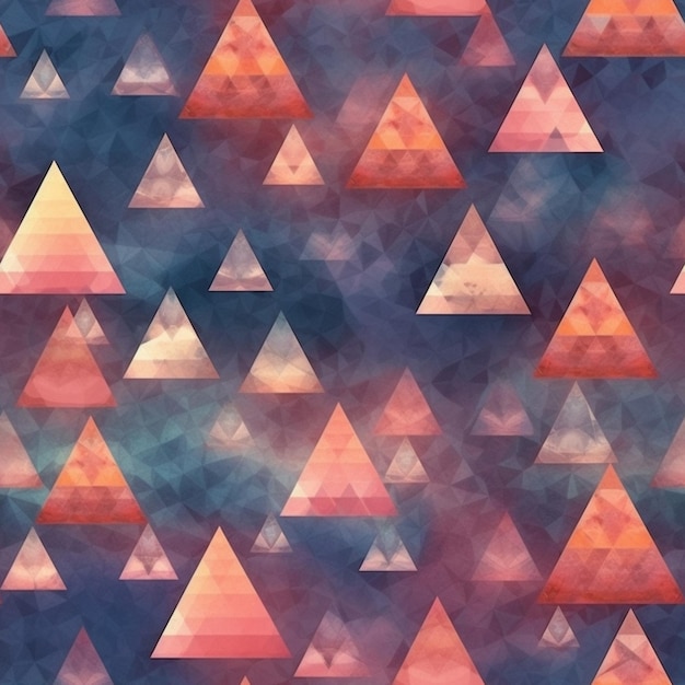 A close up of a triangle pattern with a blue background generative ai