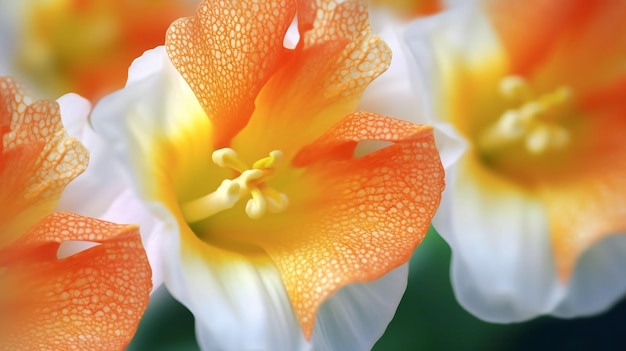 Close up of tulip flower with water droplets on petals