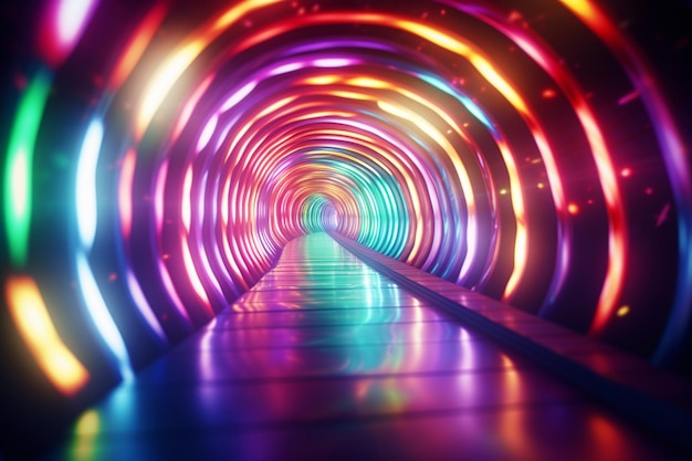 A close up of a tunnel with a light at the end generative ai