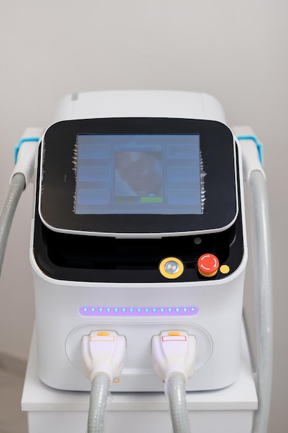 Close up of ultrasound machine for skin care and anti aging treatment in beauty salon