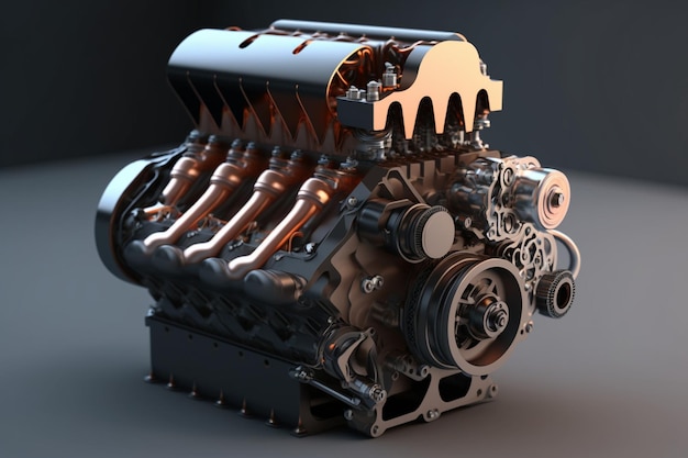 A close up of a v8 engine from the company ford.