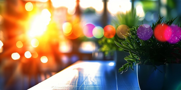 Close Up of Vase With Flowers on Table