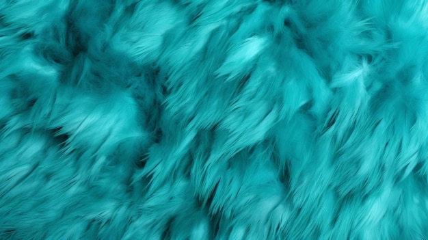 Close up of a vibrant blue fur texture with various shades of turquoise Dyed animal fur Concept is Softness Comfort and Luxury Can be used as Background Fashion Textile Interior Design