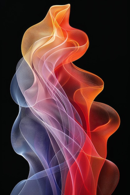 Close Up of Vibrant Smoke on Black Background