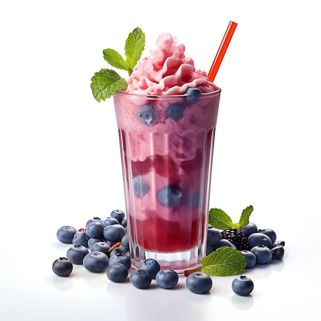 Close up view of blueberry smoothies perfect for drink catalog