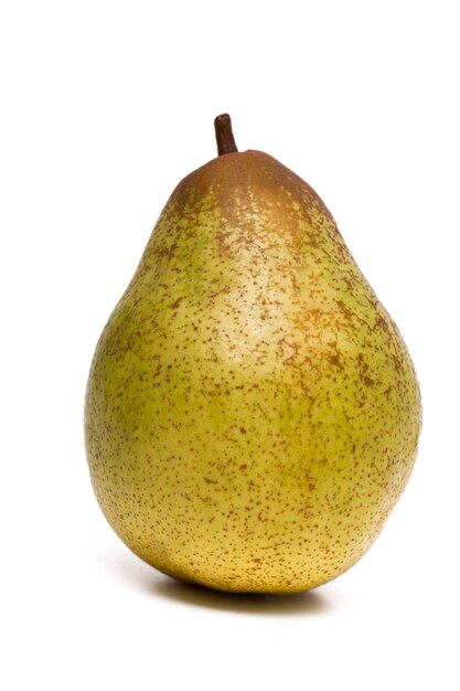 Close up view of a fresh and healthy rock pear isolated on a white background.