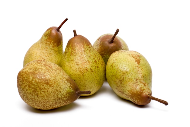 Close up view of a fresh and healthy rock pears isolated on a white background.