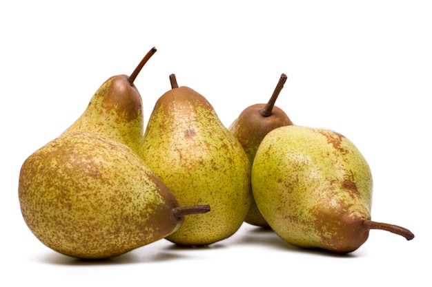 Close up view of a fresh and healthy rock pears isolated on a white background.