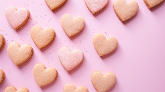 Photo the close up view of heart shape cookies that has decorate with topping aigx02