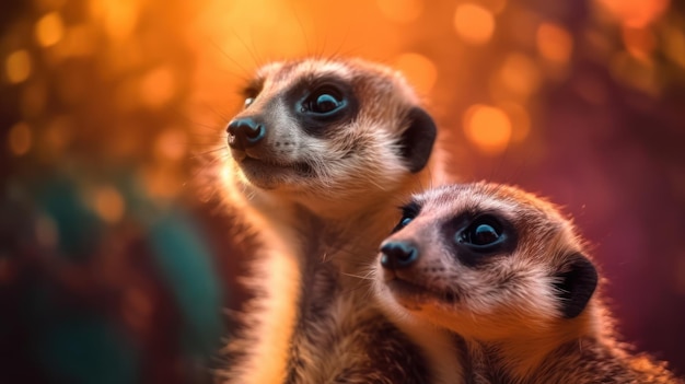 close up view meerkats background