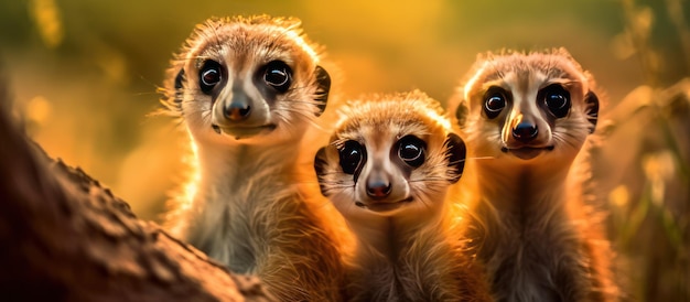 close up view meerkats background