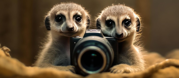 close up view meerkats background