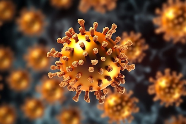 a close up of a virus with the word  nemo  on it