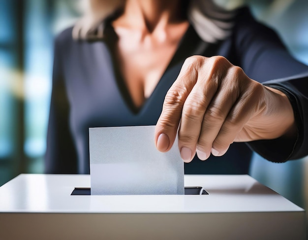 Photo close up of voting booth and ballot