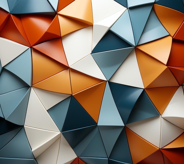 A close up of a wall of different colored triangles generative ai