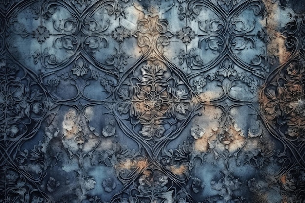 A close up of a wall with a pattern on it generative AI