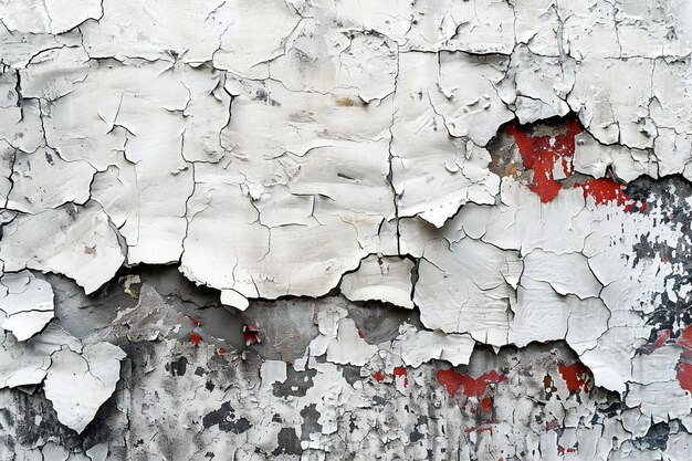 Photo a close up of a wall with a red and white paint chipping off