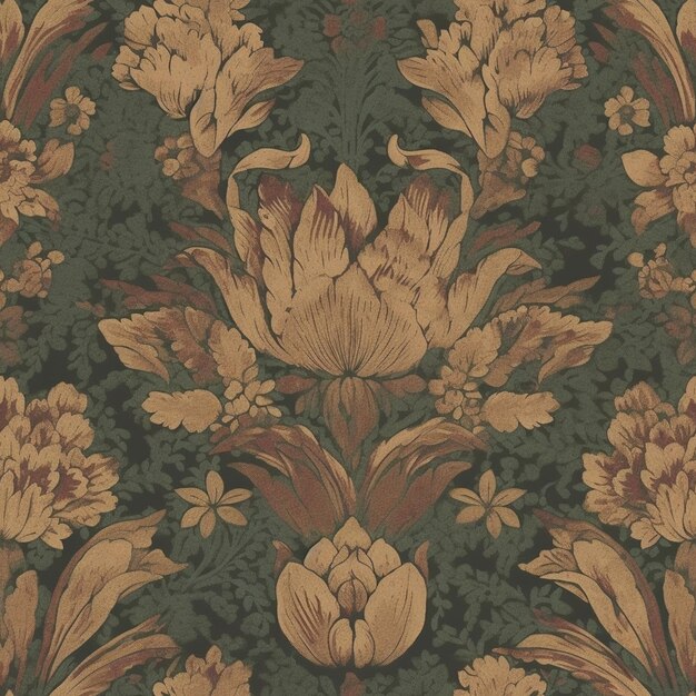 a close up of a wallpaper with a floral design on it generative ai